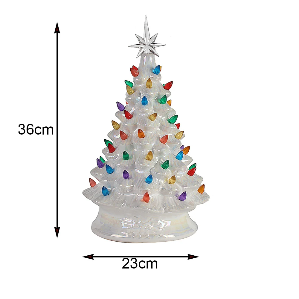 Для поделок, керамические рождественские елки, украшенные рождественской елкой, Настольный светильник, рождественские украшения для дома и фестиваля