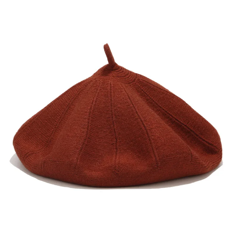 KASURE New Fashion Two Using Way Lady Spring Winter Berets Hat Solid Color Vintage Painter Style Hat Women Wool Berets Caps - Цвет: taupe