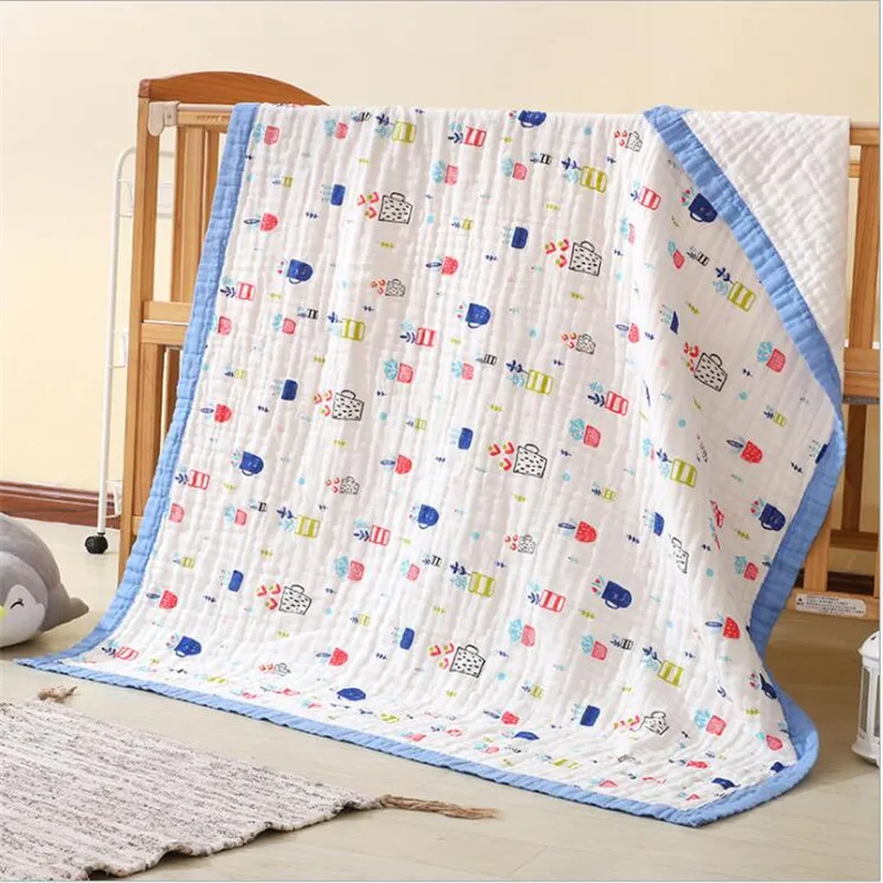 120*150 см 6-слойное бальное платье из стираного хлопка одеяло муслин пеленки для Новорожденные постельное белье одеяло для сна