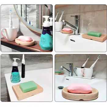 

Wooden Soap Holder Home Shower Bathroom Soap Box Container Plate Tray Drain Case Zeepbakje Jabonera Porta Sapone Dropshipping #
