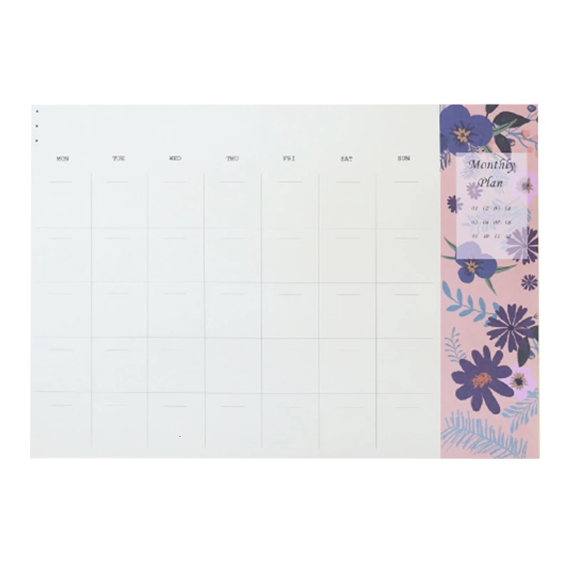 

Originality Broken Flower Desktop Schedule Book Month Plan Book Can Tear Note Book Work Efficiency Plan Book