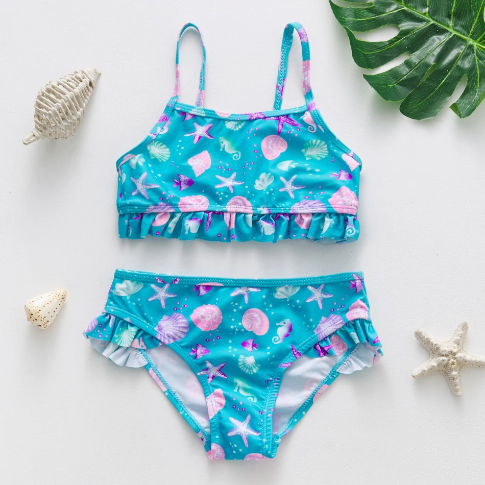 2~12Years Children Girls Swimsuit Beach wear Bathing suit Bikini set Biquini Infantil-ST108MIX girls swimsuit