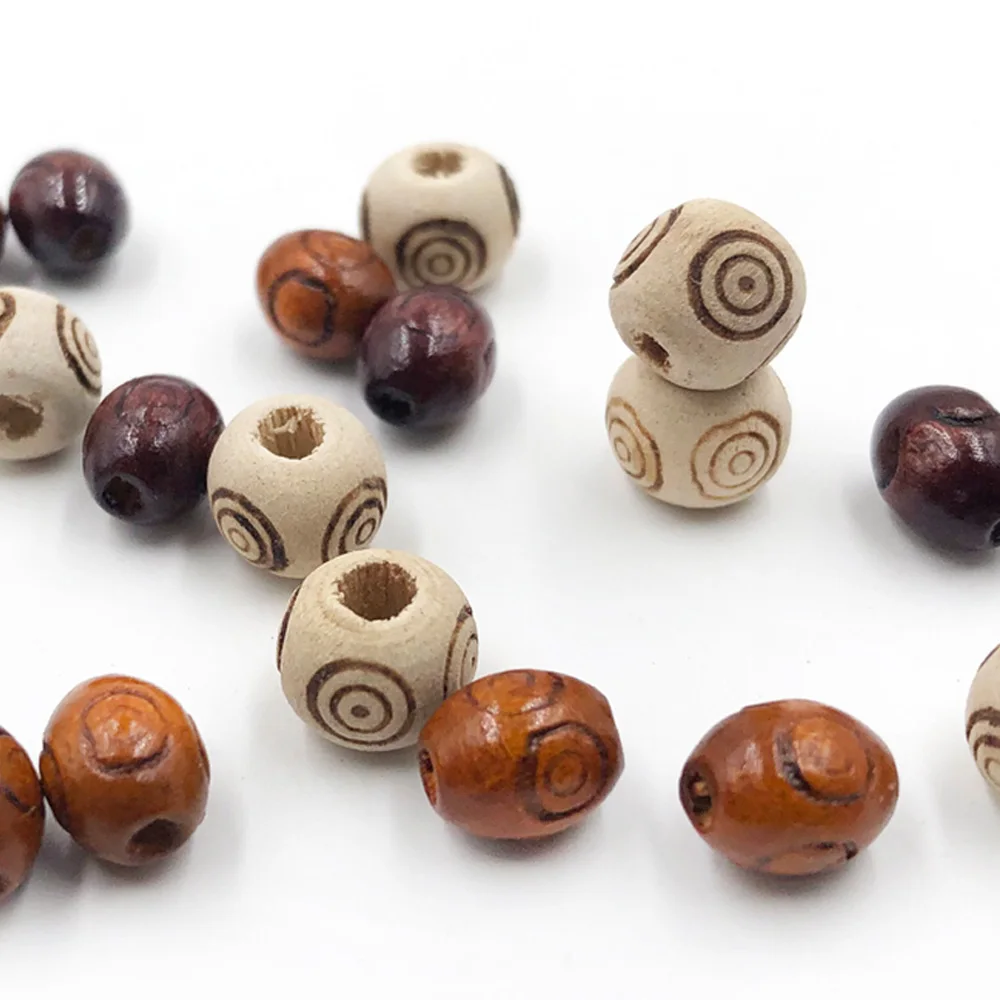 

100 шт., деревянные бусины для ожерелья, браслета, 7 х8 мм