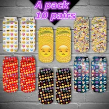 QianBei, 10 пар/упак., новинка,, женские носки с 3D принтом, брендовый носок, модные носки унисекс, женские низкие носки, распродажа