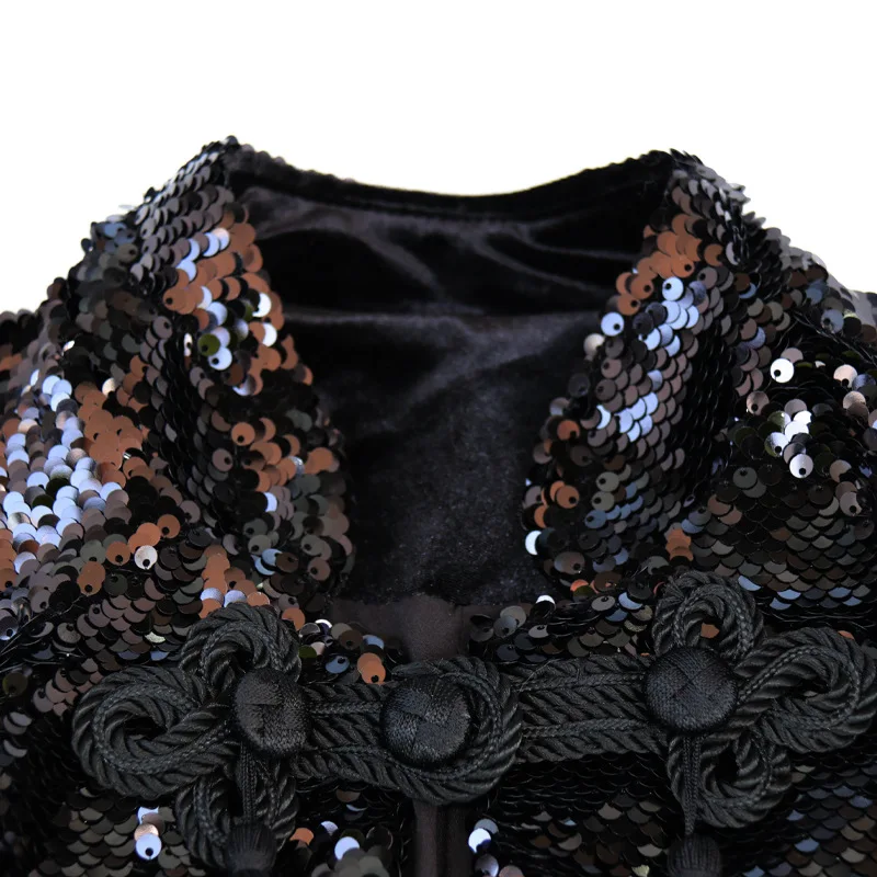 Новая мода, классический дизайн, женский черный блейзер с вышивкой и блестками, пиджак, Женский блейзер, верхняя одежда