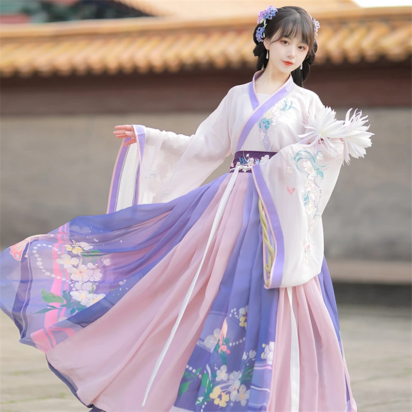 ZLLZM Femme Hanfu Traditionnel Chinois Ancien Fée Robe Danse Cosplay Costumes De Performance sur Scène 