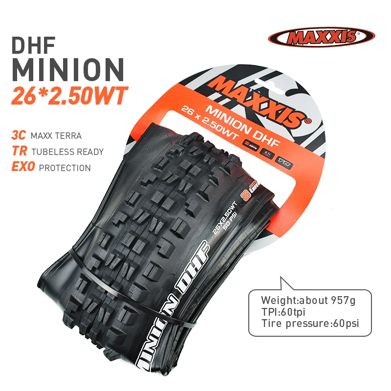 MAXXIS MINION DHF DHR велосипедная шина TR 26 27,5 бескамерная готовая Складная шина 26*2,3 26*2,4 27,5*2,4 27,5*2,5 шины для горного велосипеда
