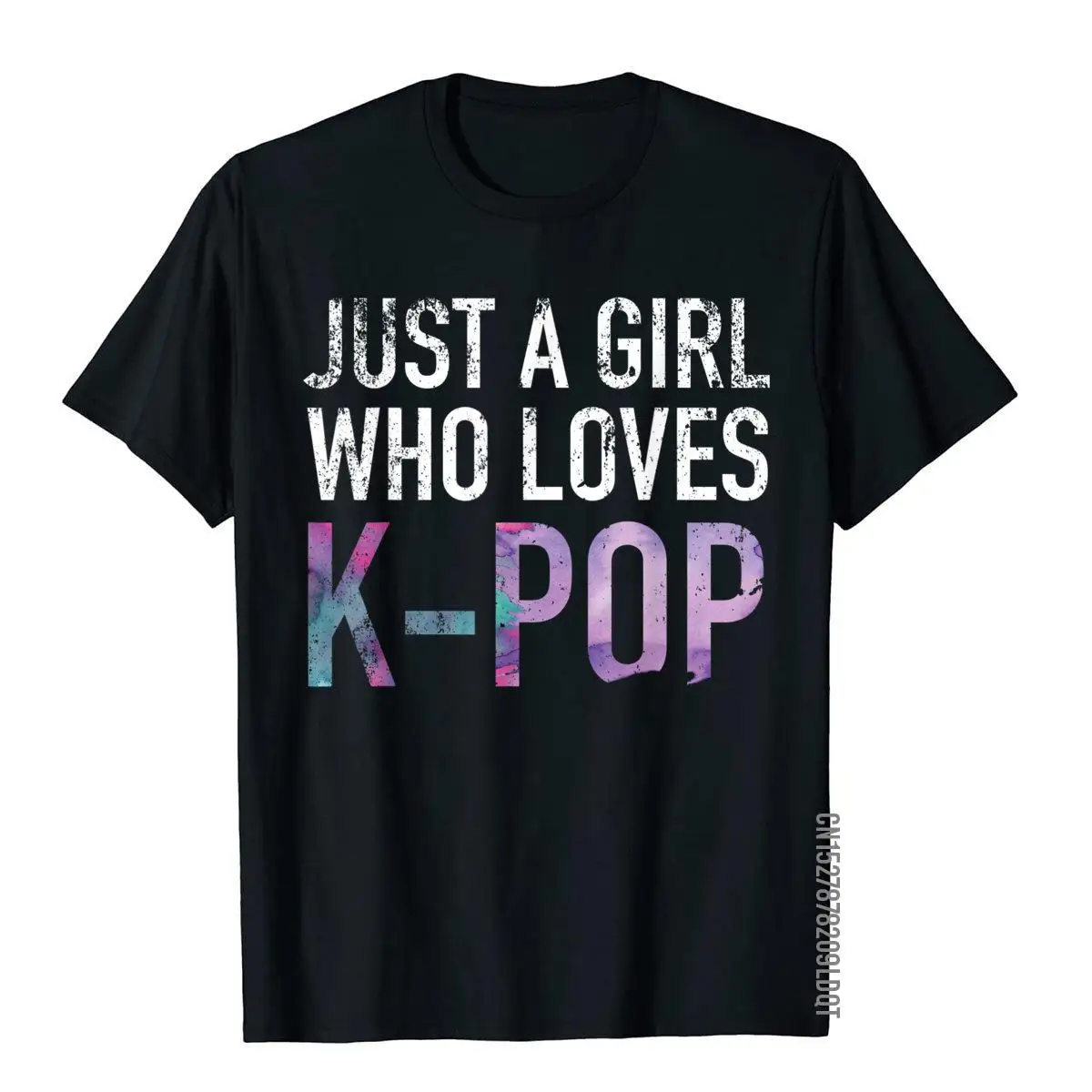 Just A Girl Who Loves K-Pop Funny Gift T-Shirt__B12684black