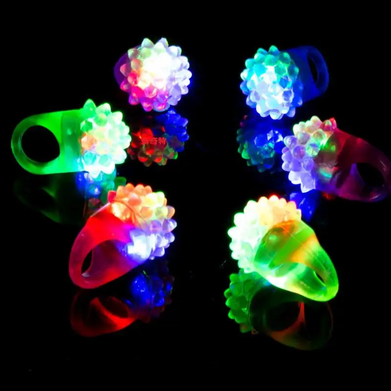 Flashing Bubble Ring Rave Party Silicone Cheer Prop Cheer Prop Finger Lamp Blinking Soft Jelly Glow Led LX8530
