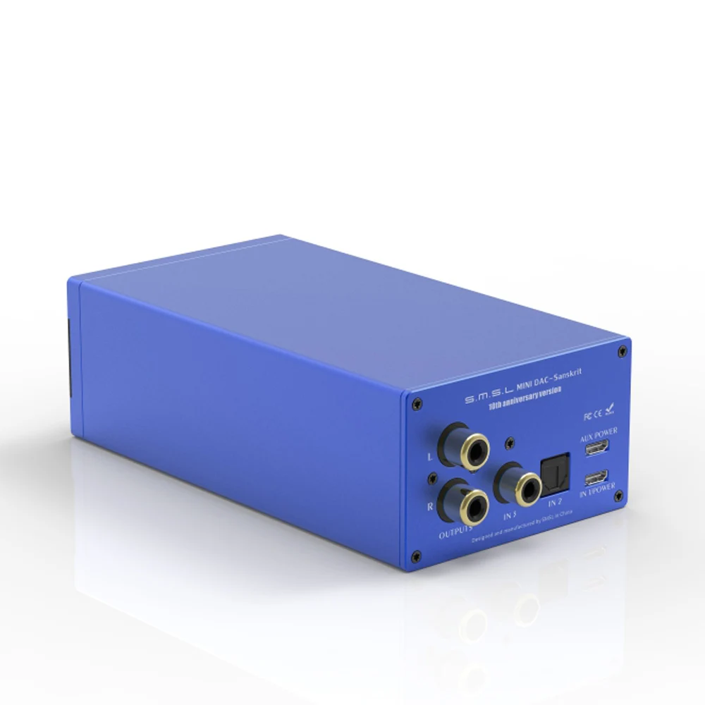 Blue SMSL Sanskrit 10th HiFi Цифровой USB DAC декодер AK4490 USB оптический коаксиальный аудио декодер усилитель DSD256 AMP w/пульт дистанционного управления - Цвет: Blue