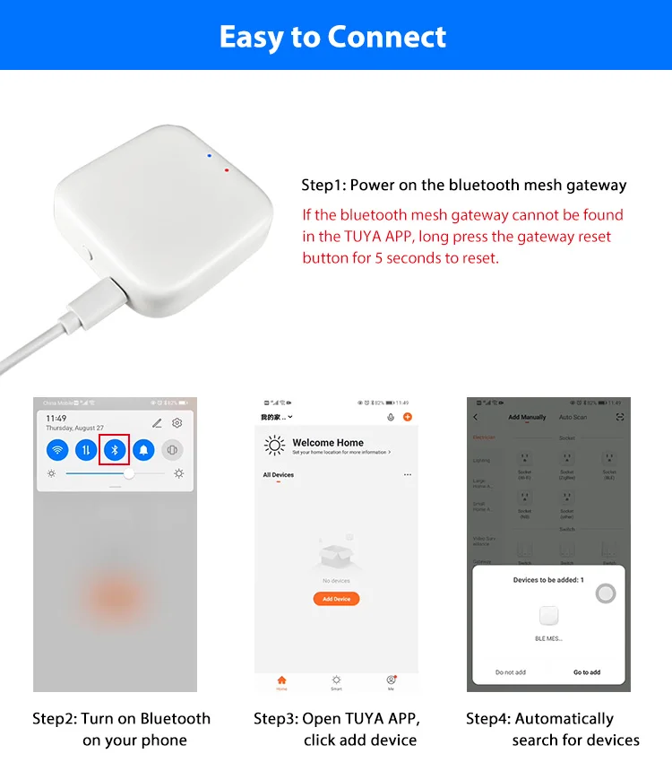NEW-Tuya App Bluetooth Smart Electronic Door Lock wifi Adapter Gateway Remote Co