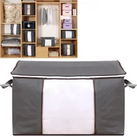 Foldable Closet Organizer Clothing Storage Bags Blankets Storage With Clear Window, Reinforced Handle and Sturdy Zipper 1