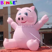 Cerdo inflable gigante Rosa Oxford personalizado, divertido globo de mascota Animal cerdito para promoción de gran venta