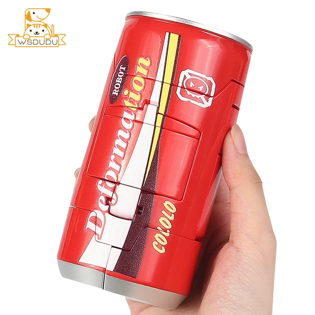 Cool Beverage Cans Deformation Warrior Robot Transformation KO Battle Game Kids Boys Cartoon Action Figure Toys Drinks Tin Gifts 2