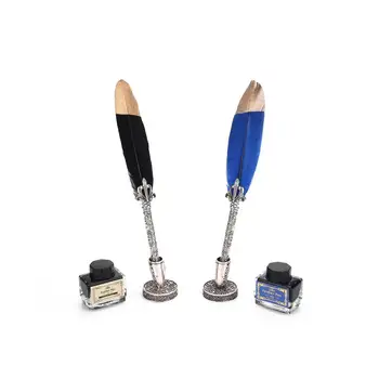 

Feather Quill Pen Antique Writing Office Stationery School Supplies Refill Ink 15ML Creative Smooth Feather Fountain Pen