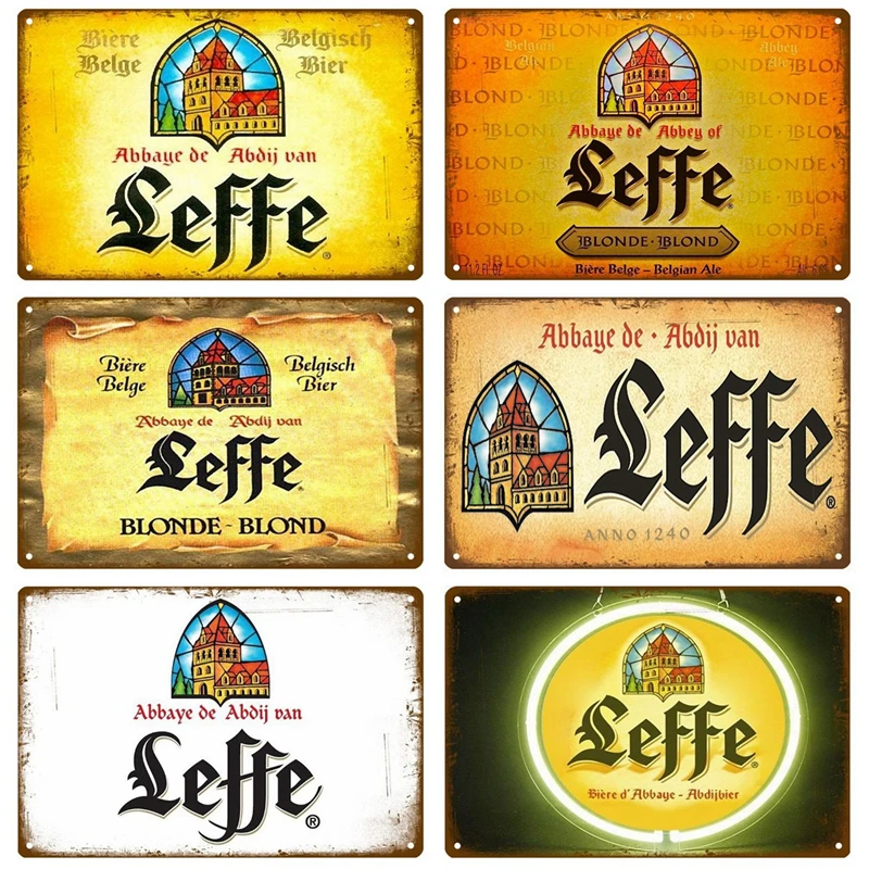Leffe Ретро металлический знак жестяная вывеска виски пиво Бельгии доска декор для