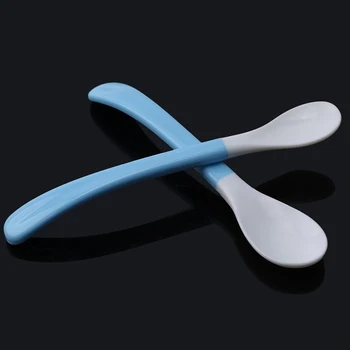 

Quality Tableware Safety Baby Head Spoon Soft Silicone Soft Key Cutlery Flatware Set Children Silicone Colorful Tableware 2 Pcs