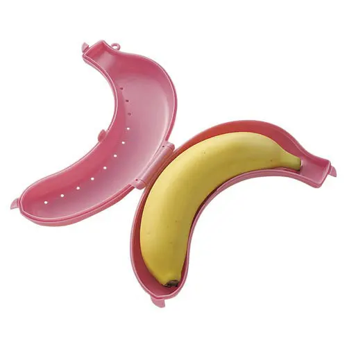 Квалифицированный милый 3 цвета Фрукты Банан защитная коробка держатель Чехол Контейнер для обедов коробка для хранения для детей Защитный фруктовый чехол - Цвет: B