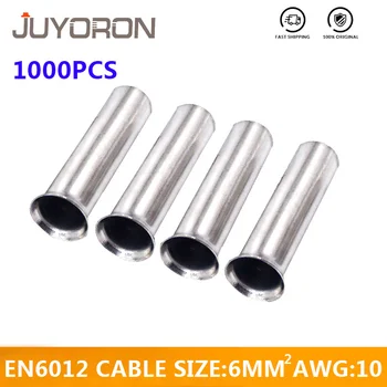 

1000PCS 10AWG Bare Copper Wire Ferrules For 6mm2 Non-Insulated End Cable Terminal Wire Connector Tinned Crimp Terminal EN6012
