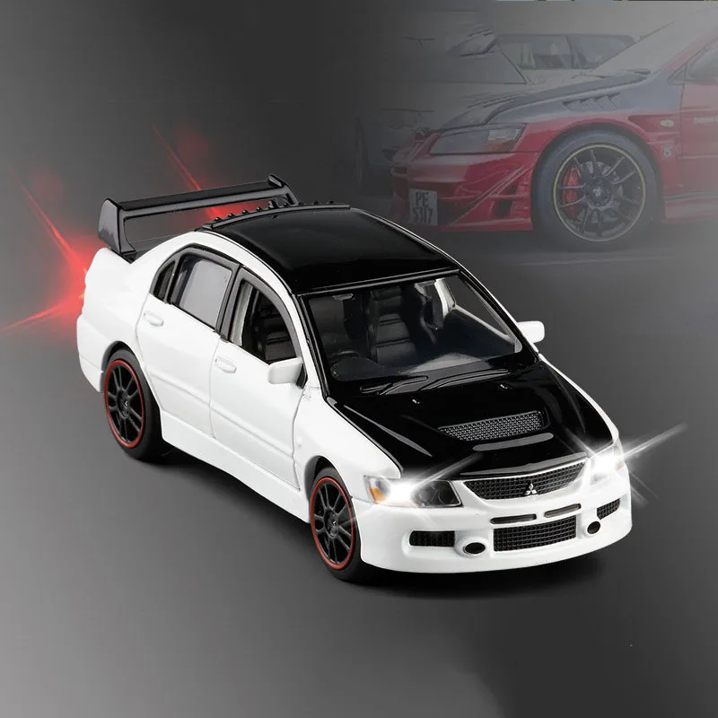 1/32 Mitsubishi EVO 9 IX Sports Cars Toy Alloy Die Cast Metal Casting Sound Light Model Toys Car For Collection - Цвет: 01