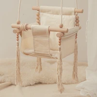 Bopoobo Baby Swing Set With Seat Belt Rocking Canvas Seat 0-12 Months Baby Toy Outdoor Small Basket Safe Recreation For Children 1