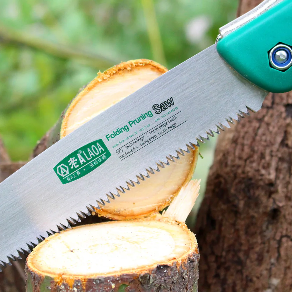 LAOA 10 inch 7T/12T Wood Folding Saw Outdoor For Camping SK5 Grafting Pruner for Trees Chopper Garden Tools Unility Knife 4