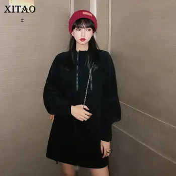 

XITAO Drawstring Plus Size Sweatshirt 2020 Spring Elegant Full Sleeve Pullover Goddess Fan Casual Style Sweatshirt DMY3879