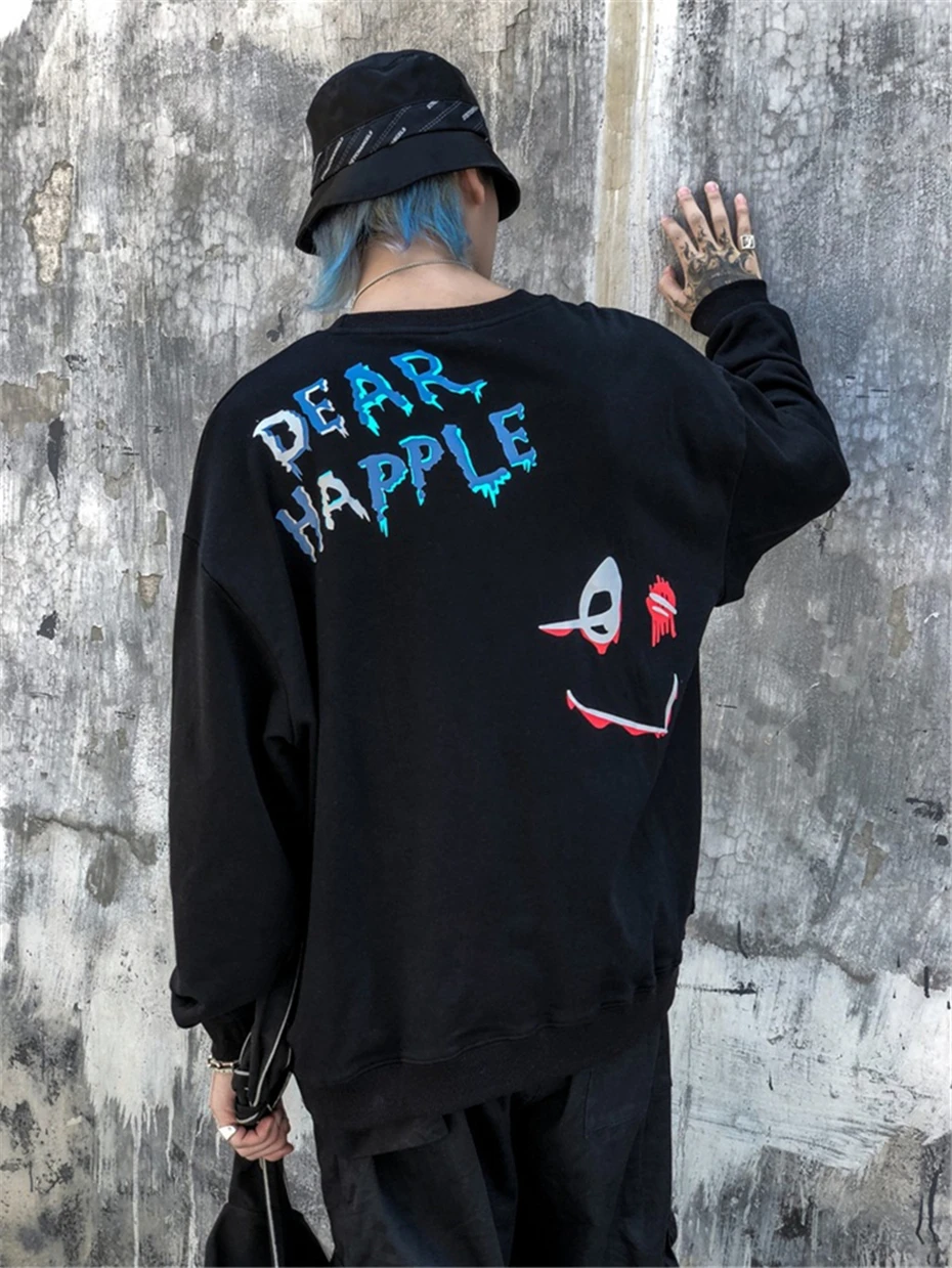 Harajuku пуловер для мужчин и женщин, креативные толстовки с принтом граффити, мужские хипстерские толстовки в стиле рок, хип-хоп, уличная одежда, свитшоты, толстовки, WG686