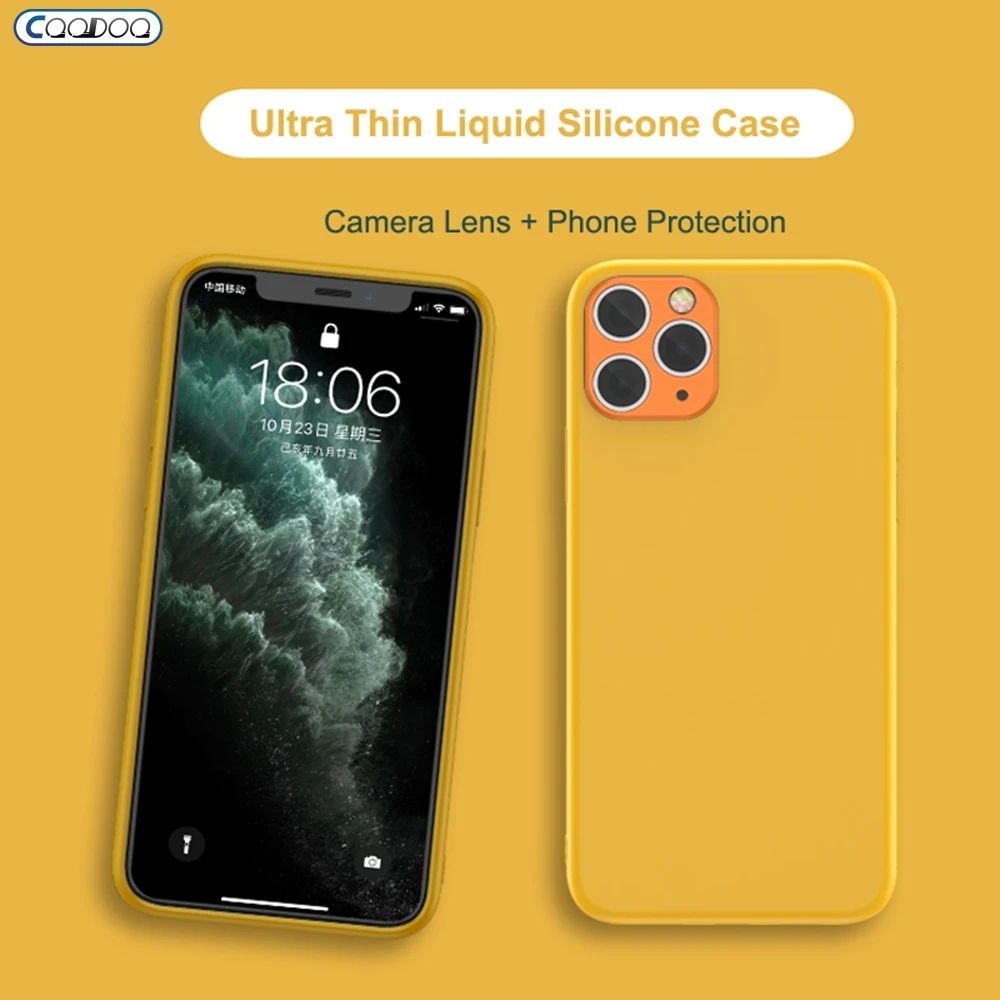 Liquid Silicone Phone Cases For iPhone 11 Pro X XR XS Max Soft Shockproof Cover 8 7 6 6S Plus Camera Lens Protecter |