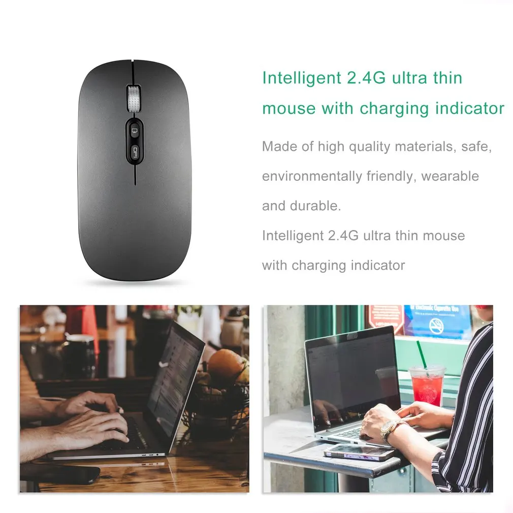 M103 перезаряжаемая беспроводная мышь Slient Button USB мини оптическая Ультратонкая мышь с зарядным кабелем для компьютера ноутбука