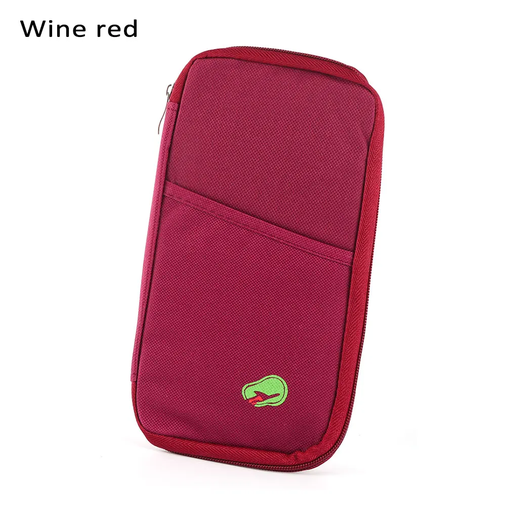 wine red Новинка, мужской кошелек с несколькими карманами, семейный Держатель для паспорта, RFID Блокировка, для документов, мужской т-органайзер, дорожный кошелек для мужчин и женщин - Цвет: wine red