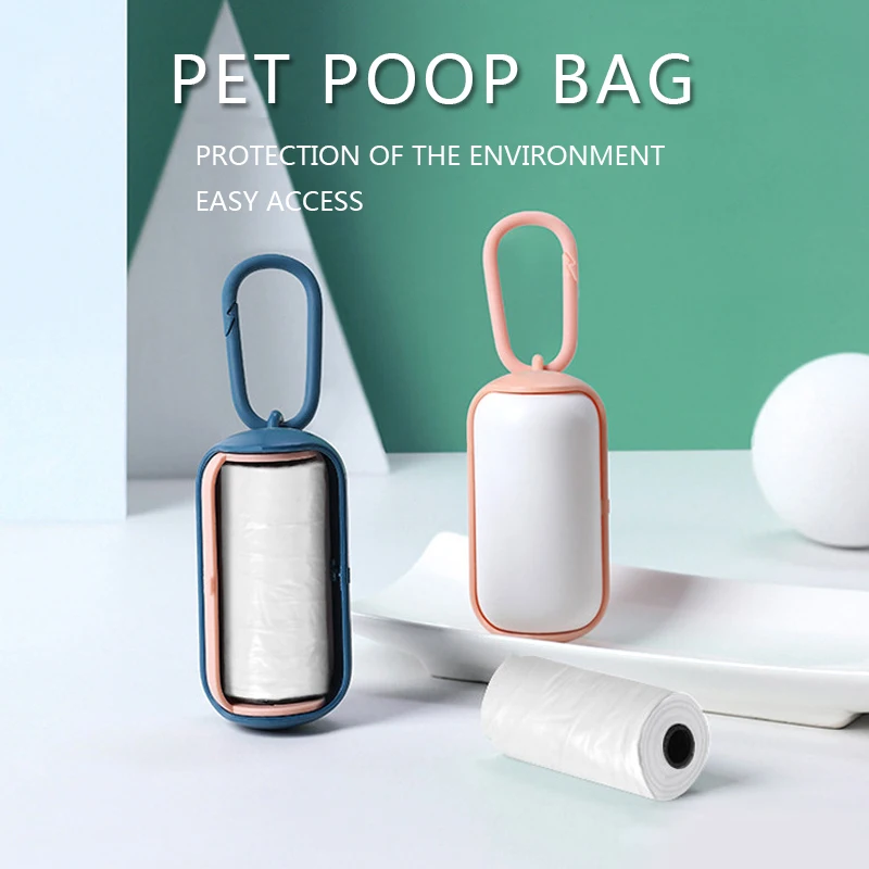 Dispensador de Bolsa para popó para perros de compañía, forma de píldora Biodegradable, bolsas de basura para perros, cachorros portátiles para bolsas de basura al aire libre, suministros de bolsillo para perros
