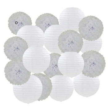

18pcs/set paper lantern Wedding Decorative Paper Pompoms paper lampion Balls Home Birthday Party Decoration