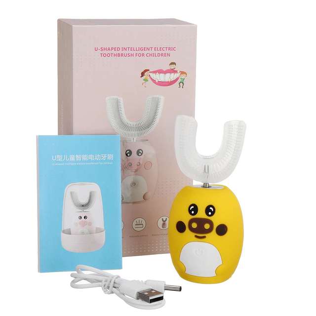 U 360 Degrees Kids Sonic Electric Toothbrush Music Silicon Automatic Ultrasonic Teeth Tooth Brush Cartoon Pattern Children