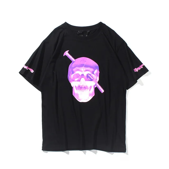 VLONE Skull head screw Ninja Purple t shirt