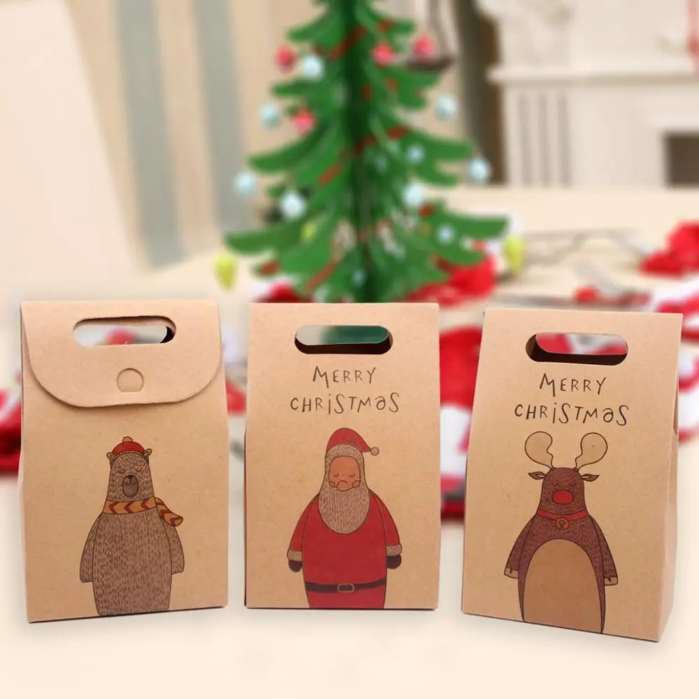 

Santa Claus Christmas Candy Bag Merry Christmas Gift Bag Plastic Packing Bag Present for Christmas Party Decoration Navidad 2019