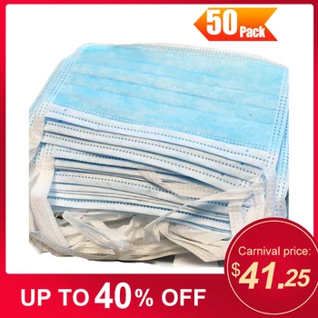 

50Pcs Masks Outdoor Sports Disposable Dustproof Face Mouth Masks Anti PM2.5Anti Safety Masks Face CareElastic