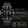 2022 Mens Fashion Business Calendar Watches for Men Luxury Stainless Steel Mesh Belt Analog Quartz Wrist Watch relogio masculino 2