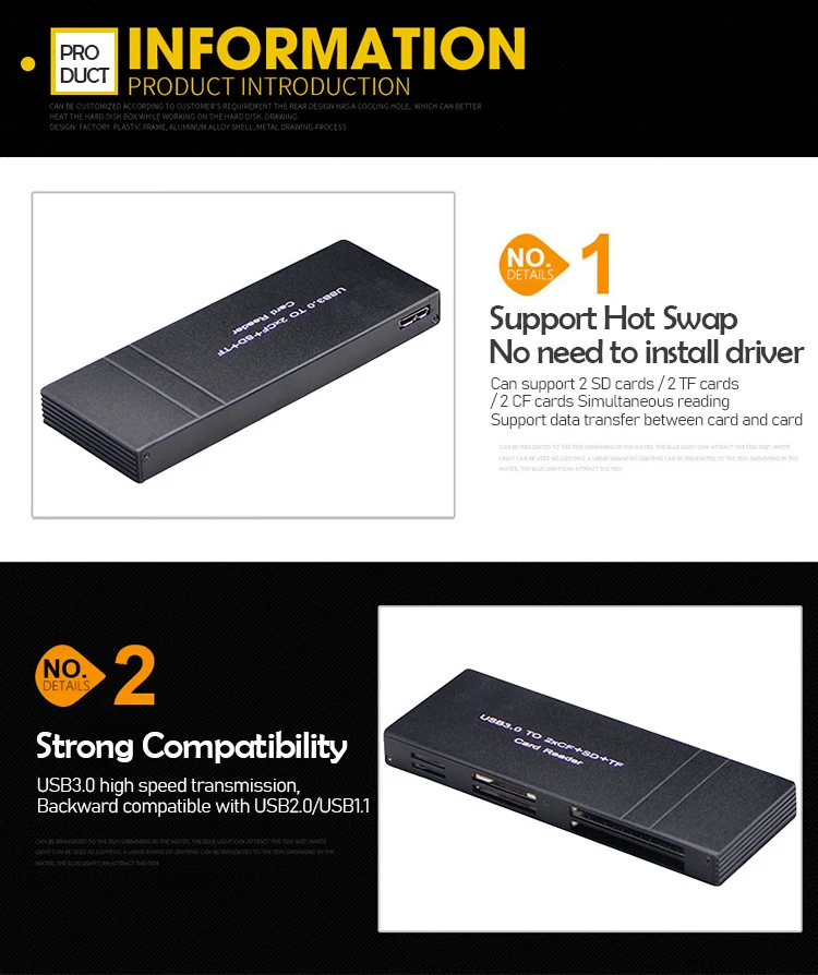 Утхай G21 USB3.0 2 x CF+ SD+ TF мульти кард-ридер одновременно высокое Скорость CF/SD Card Reader Адаптер для SLR Камера Spport 512G/256G
