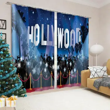 

Custom Size Focus Red carpet Windows Curtains Backdrop Living Room Bedroom Thin Kitchen Curtains AutumnDrapes Dropship