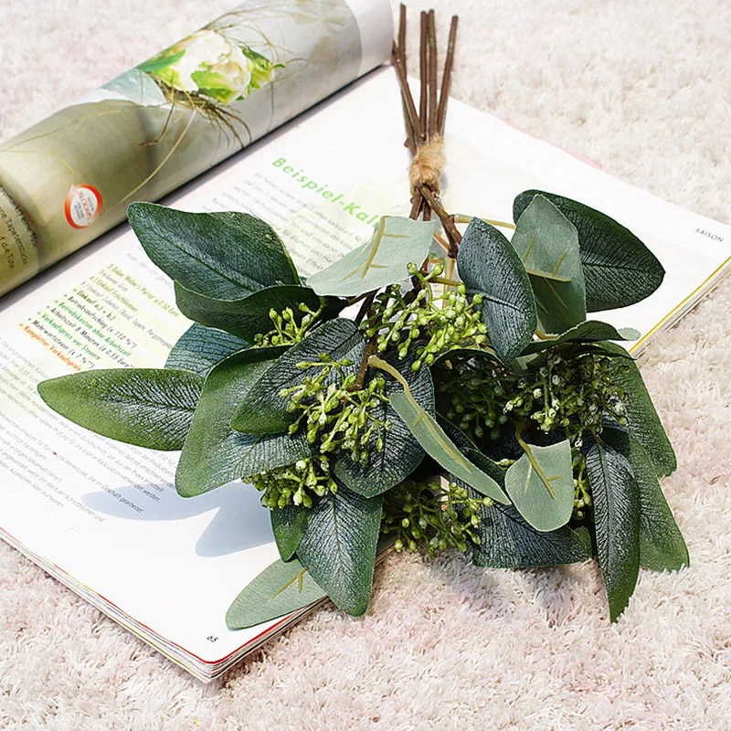 

Simulation Eucalipto Bouquet Artificial Eucalyptus Leaf Artificial Plants For Wedding Shooting Prop Home Decoration