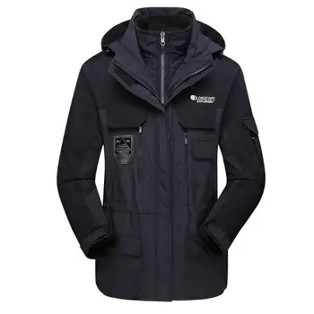 

2019 New Men's Winter 2 Pcs Inside Cotton-Paded Jackets Outdoor Sport Waterproof Thermal Hiking Ski Mountain Climbing Windbreaker Coats S-4XL