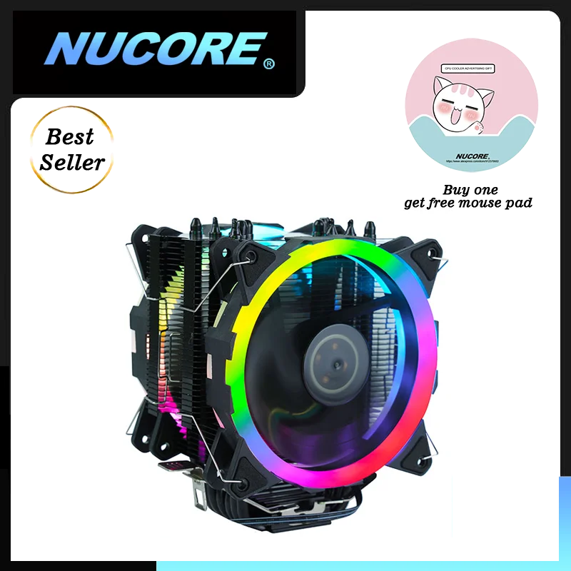 Кулер для процессора NUCORE Black Knight 2011 дюйма 4 контакта ШИМ 6 тепловых трубок кулер x99
