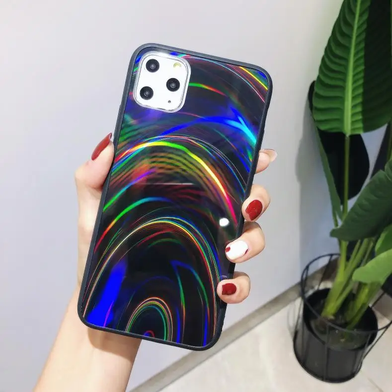 Для Apple iPhone 11 Pro XS Max XR X 8 7 6S 6 Plus роскошный блестящий Радужный Желейный противоударный жесткий чехол защитная задняя крышка