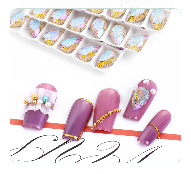 Description Picture 4 of itemAstrobox K9 Drop Diamond Arc-Shaped Carving Crystal Sew On Rhinestone стразы Glass Nail Art Stone DIY Clothing & Accessories