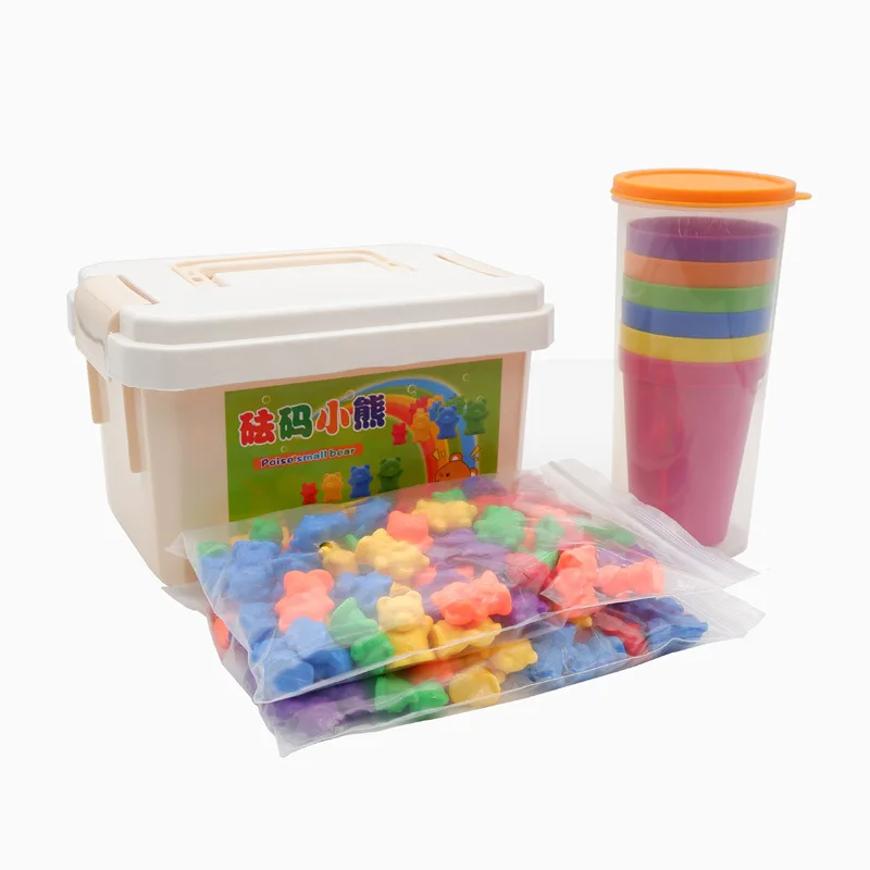 

Bear Weight Infants Early Learning Kindergarten Toy Montessori Teaching Aids Learn Counting Weight Bear Six Color Boxed