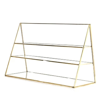 

Three-Layer Glass Jewelry Rack Decorative Ornaments Home Bedroom Dresser Cosmetics Storage Finishing Box Trumpet