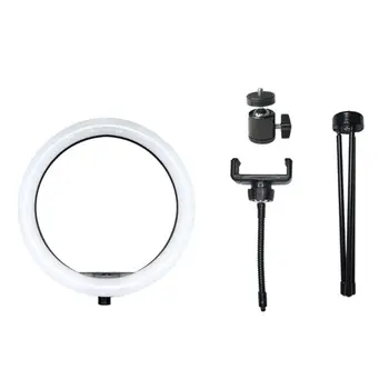 

10 Inch Ring Light with Stand & Phone Holder for Video Makeup Dimmable Tabletop M0XB