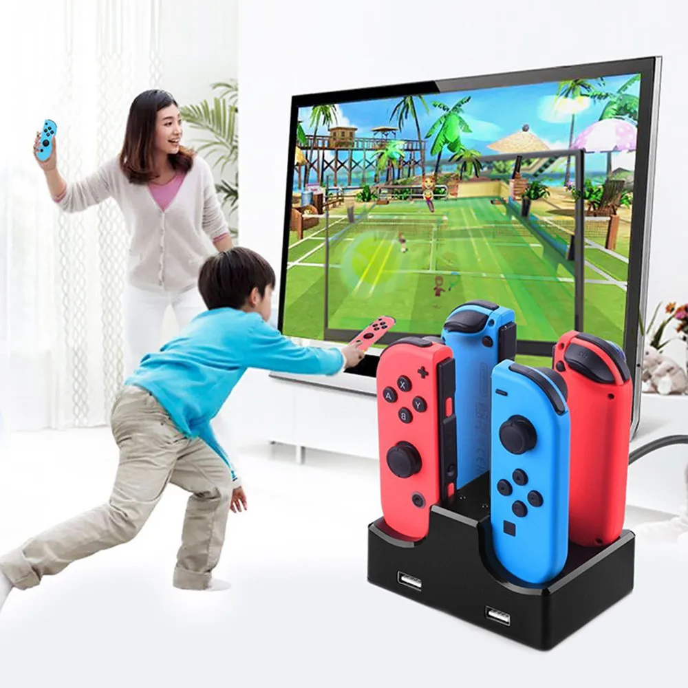 Для Joycon зарядная станция Подставка 4 в 1 для nintendo Switch Joycon контроллеры светодиодный индикатор Тип C для nintendo Switch Joycon