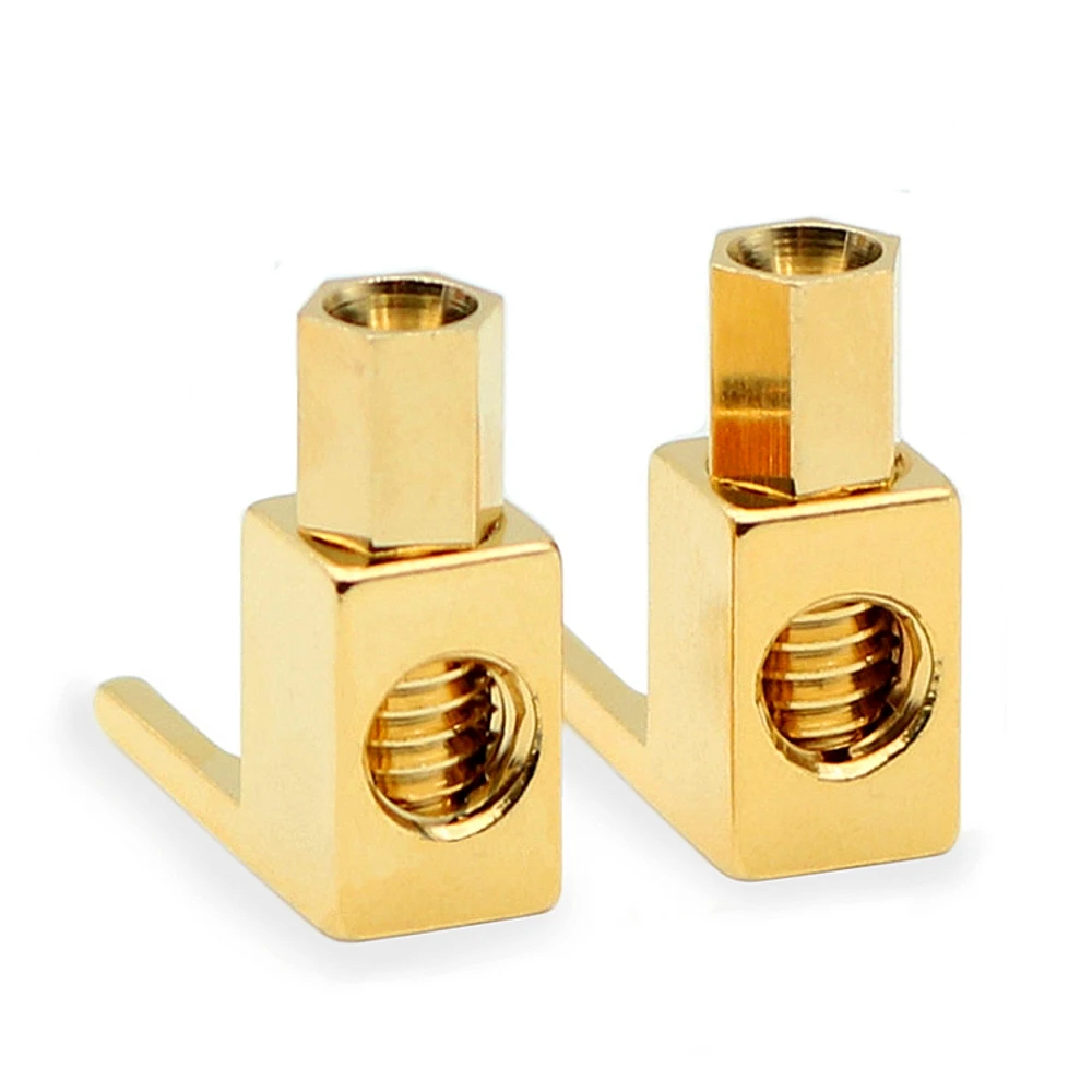 4pcs Gold Plated Copper Spade Banana Fork plug Mcintosh Amp Eico tube Adapters 